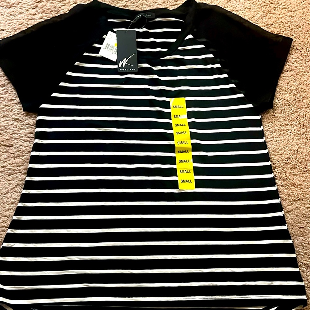 West Kei Women Blouse Striped Top Small
